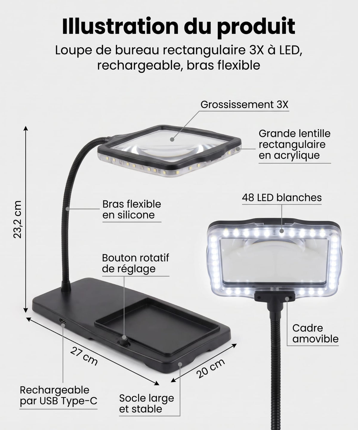 Lampe-Loupe de lecture