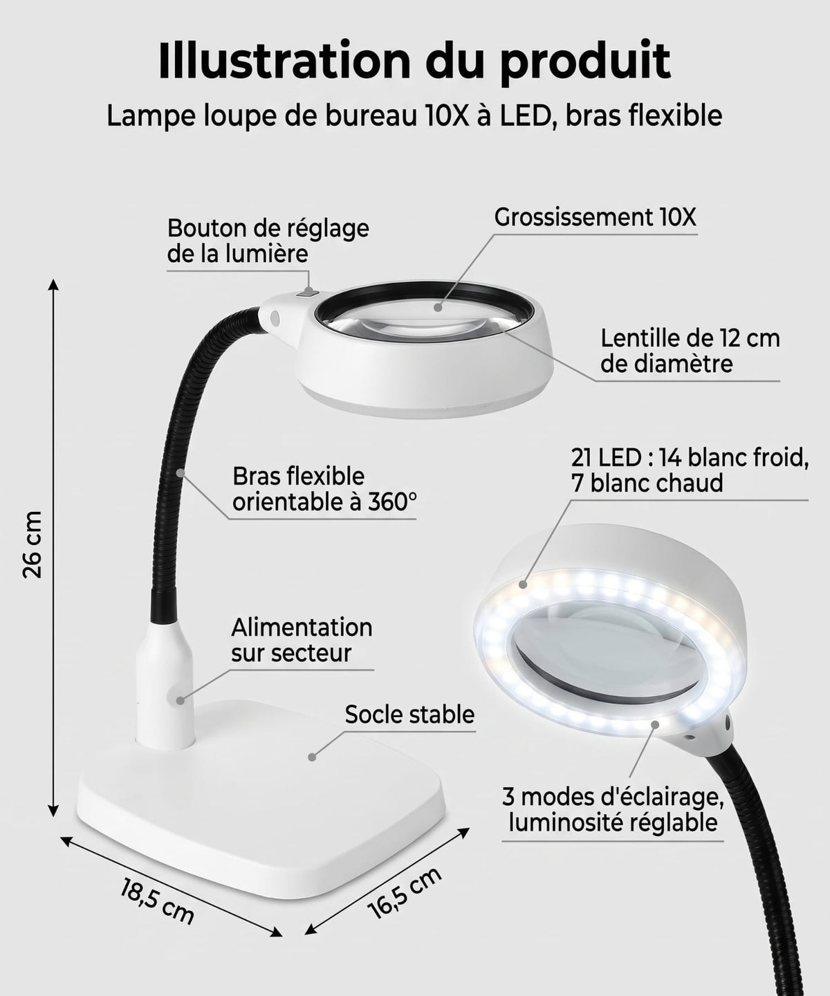 Lampe Loupe de bureau