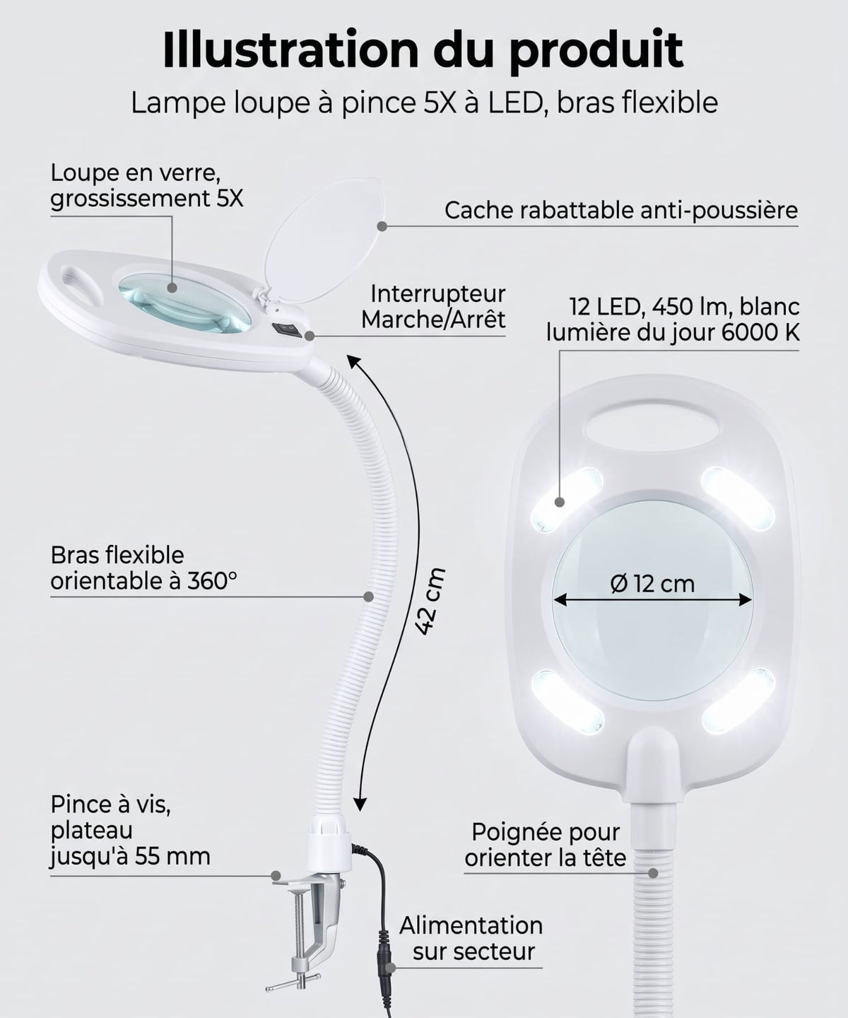 Lampe Loupe de table