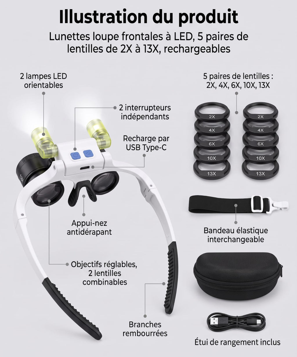 Loupe Binoculaire avec éclairage