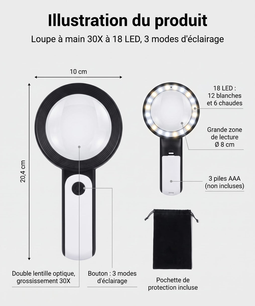 Loupe à Main Lumineuse