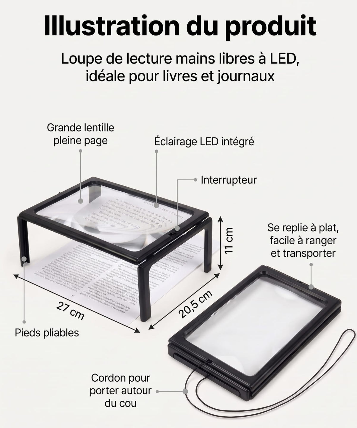 Loupe Rectangulaire pour Lire