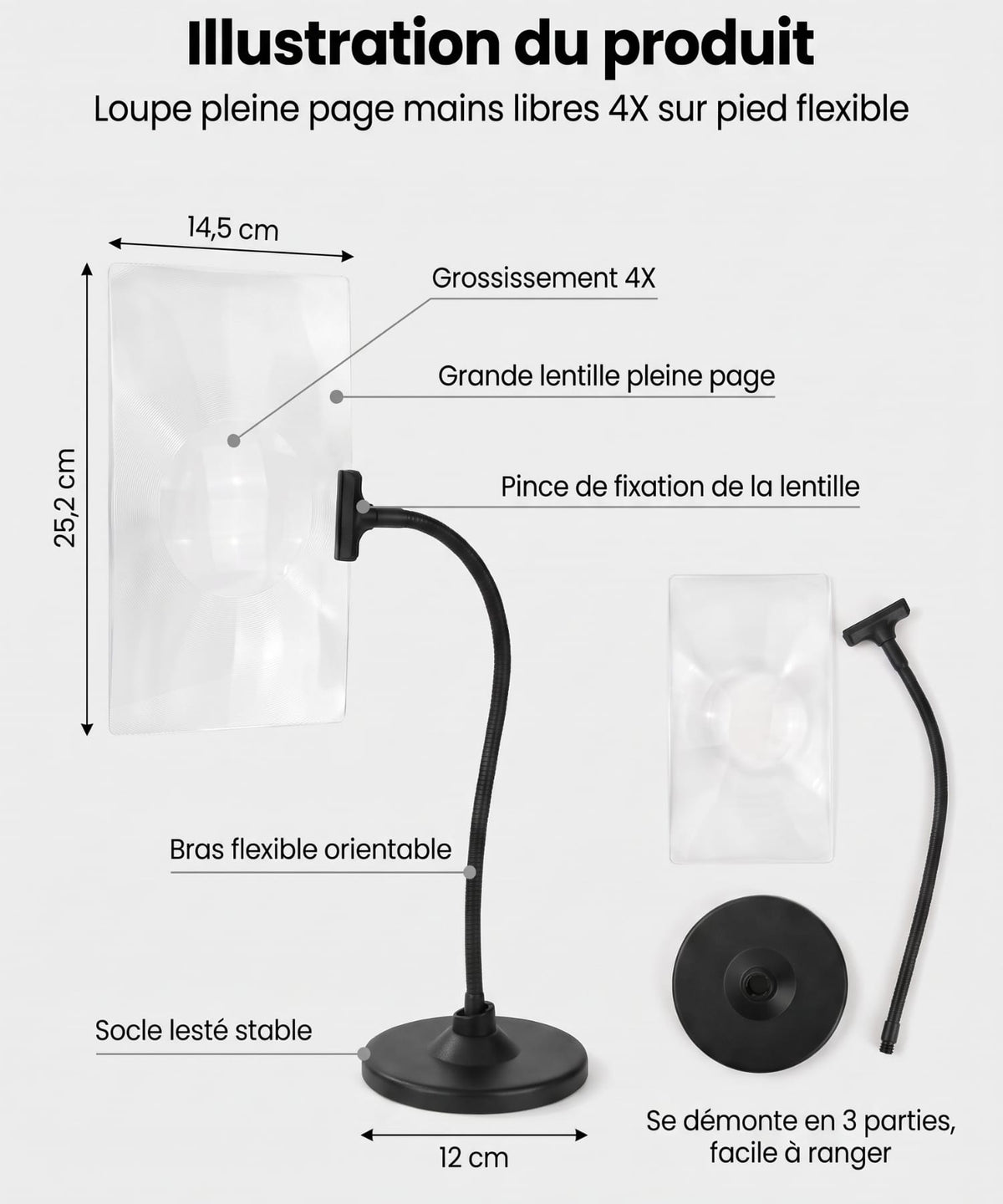 Loupe de lecture à poser
