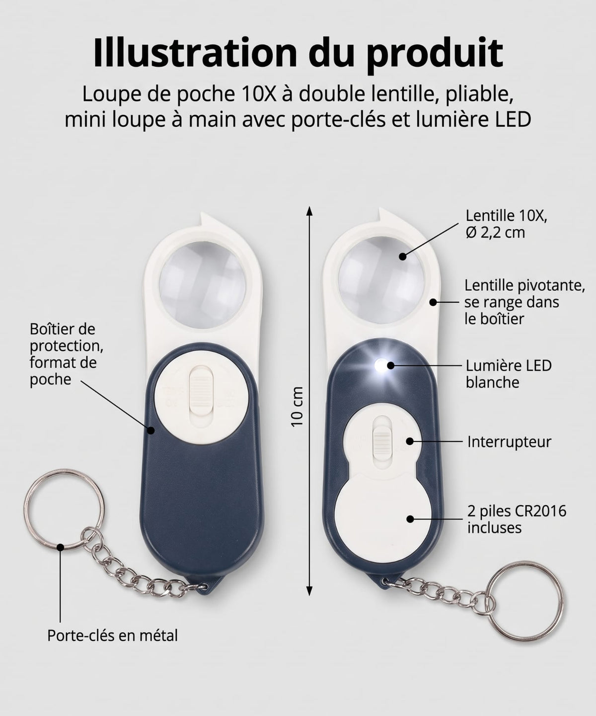 Loupe eclairante de poche