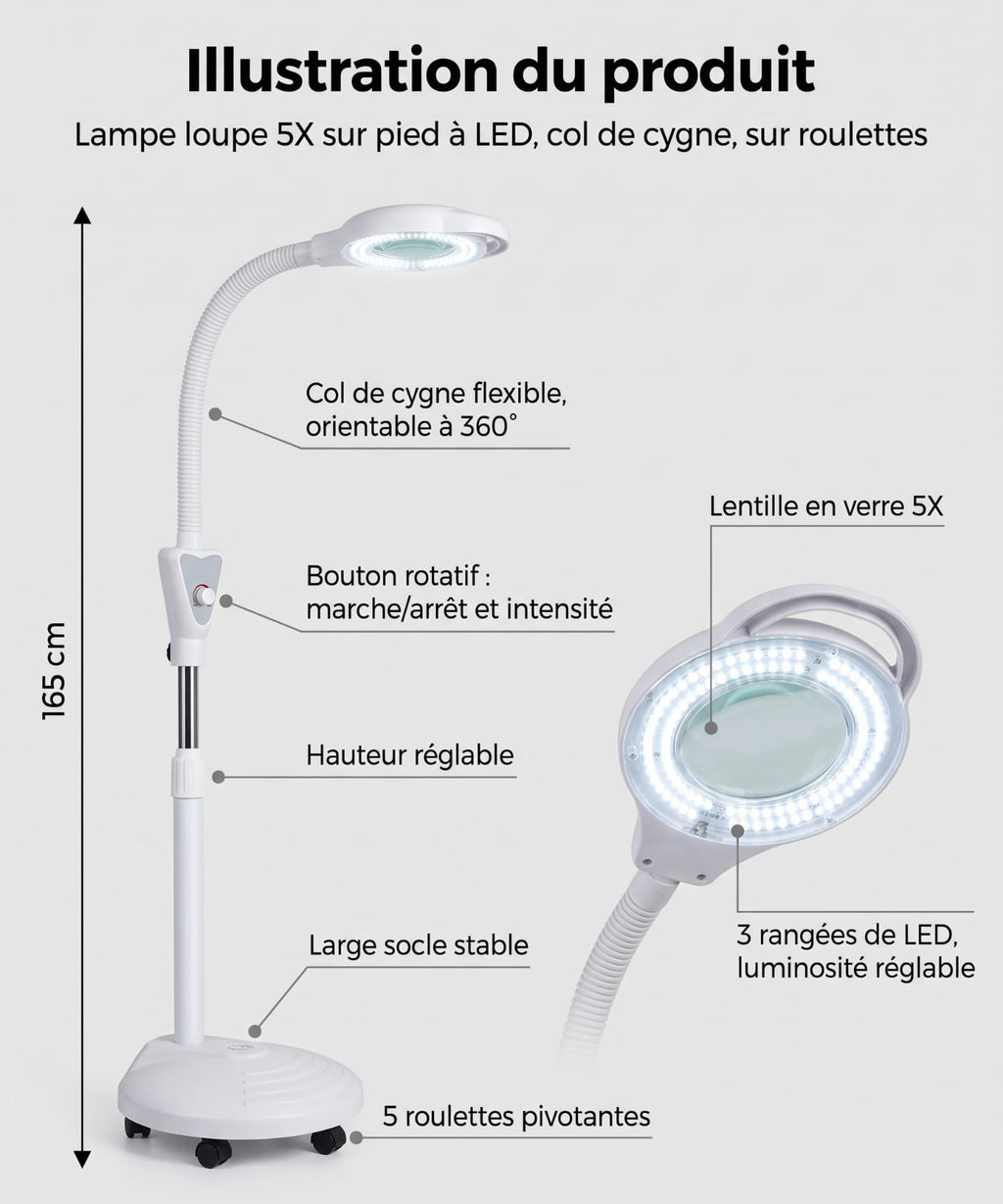 Loupe sur Pied Lumineuse