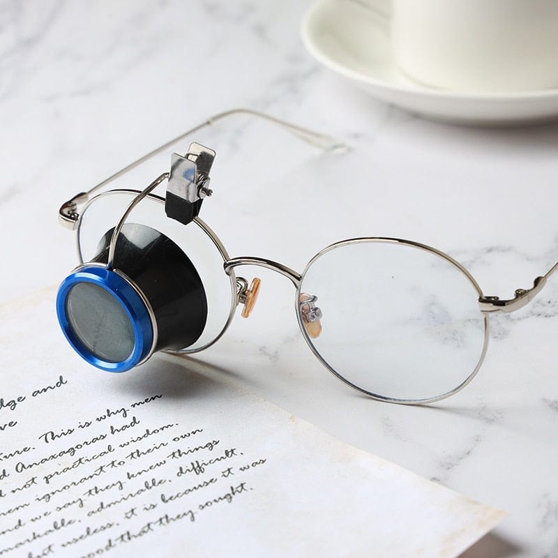 Lunette Loupe Grossissante 300% Mains Libres - Anti Lumière Bleue, Portée Sur Lunettes De Vue